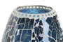 DKD Home Decor Lámpara de Sobremesa de Cristal Craquelado Azul 14x14x19 cm