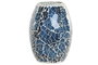 DKD Home Decor Lámpara de Sobremesa de Cristal Craquelado Azul 14x14x19 cm