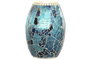DKD Home Decor Lámpara de Sobremesa de Cristal Craquelado Azul 14x14x19 cm