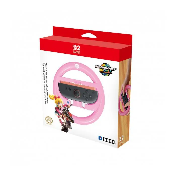 Hori Volante de Carreras para Nintendo Switch - Mario Kart, Joy-Con Patrón Melocotón Rosa
