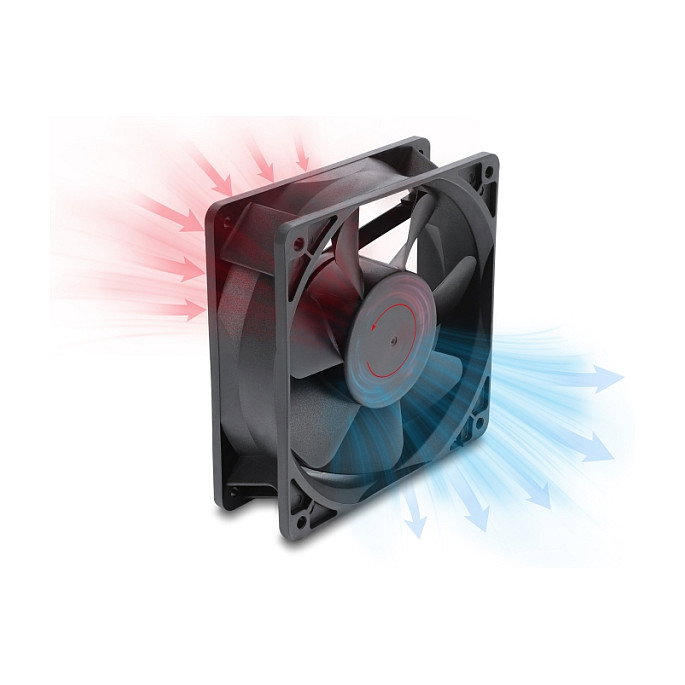 DeLOCK Ventilador axial 48 V DC, 120 x 120 x 38 mm con conector PWM de 4 pines, negro DeLOCK Ventilador axial 48 V DC, 120 x 120 x 38 mm con conector PWM de 4 pines, negro