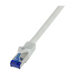 LogiLink C6A042S Patch Cable Cat.6A S/FTP RJ-45 Gris 1.5 m, 10 Gigabit Ethernet, 500 MHz, AWG 26/7, Cable Ultraflex Blindado