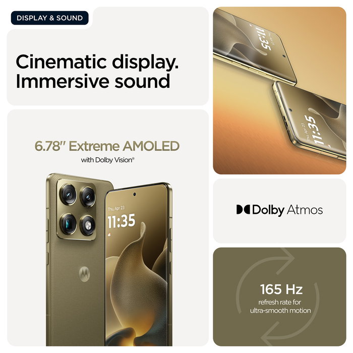 Motorola Signature 5G Smartphone, 16GB RAM 512GB, Triple Cámara 50MP, Snapdragon 8 Gen 5, Pantalla Extreme AMOLED 6.78", Android 16.0, Carga 90W, Color Martini Olive