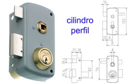 MCM Cerradura de sobreponer 2556BP 70-DCHA Pintada Cilindro Perfil