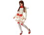 Disfraz Muñeca de Porcelana Mujer Adulta Halloween Vestido Beige con Lazos Rojos Talla M-L