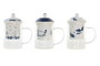 DKD Home Decor Mug Infusiones Atlantico Stella Maris Multicolor Cristal y Porcelana 300ml (6 Unidades)