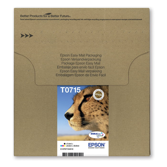 Epson Multipack de tintas T071 Negro, Cian, Magenta y Amarillo
