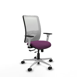 PIQUERAS Y CRESPO Silla de oficina Zulema Morado/Blanco con mecanismo Sincro/Traslack