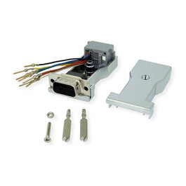 ROLINE 12.03.7524 Adaptador DB9 Macho a RJ-45 Hembra Plata