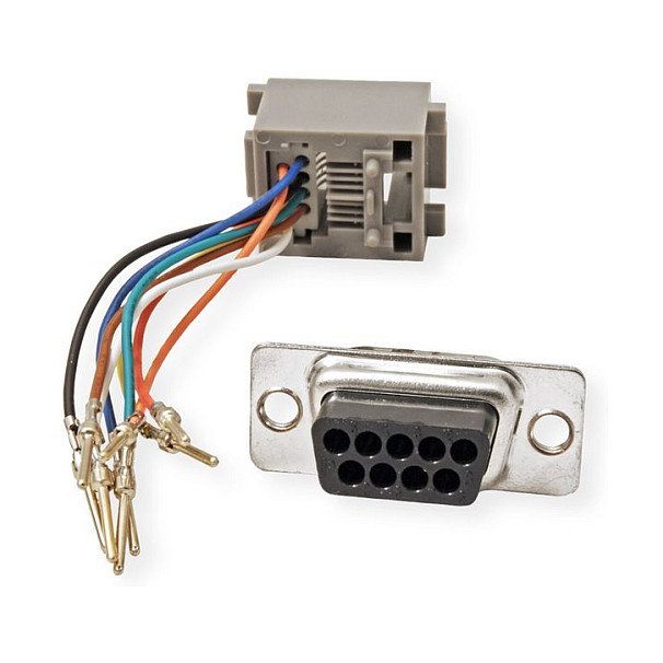 ROLINE 12.03.7524 Adaptador DB9 Macho a RJ-45 Hembra Plata