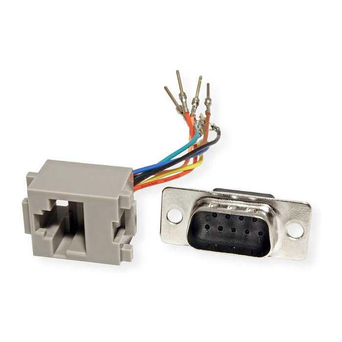 ROLINE 12.03.7524 Adaptador DB9 Macho a RJ-45 Hembra Plata
