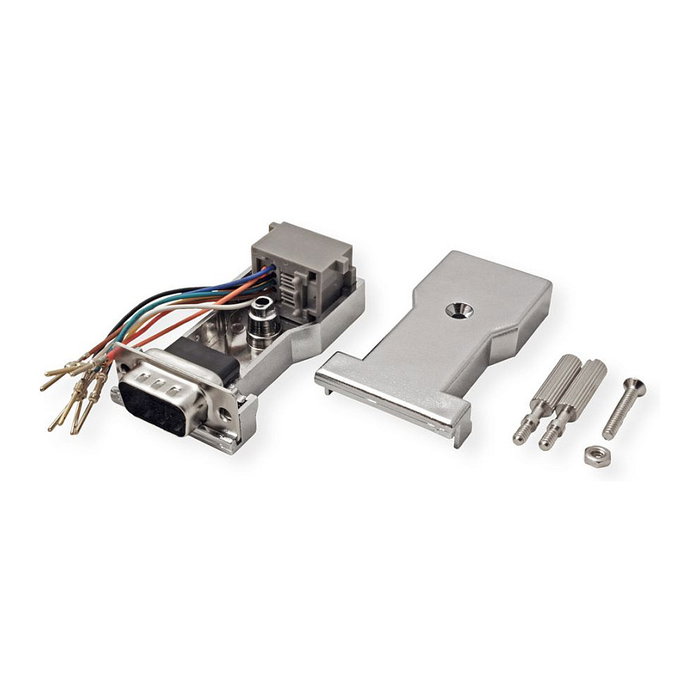 ROLINE 12.03.7524 Adaptador DB9 Macho a RJ-45 Hembra Plata