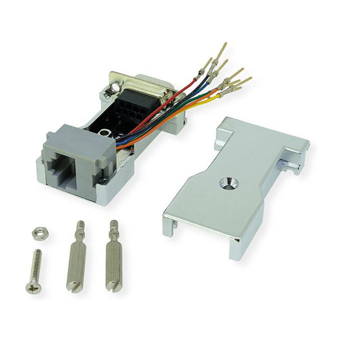 ROLINE 12.03.7524 Adaptador DB9 Macho a RJ-45 Hembra Plata