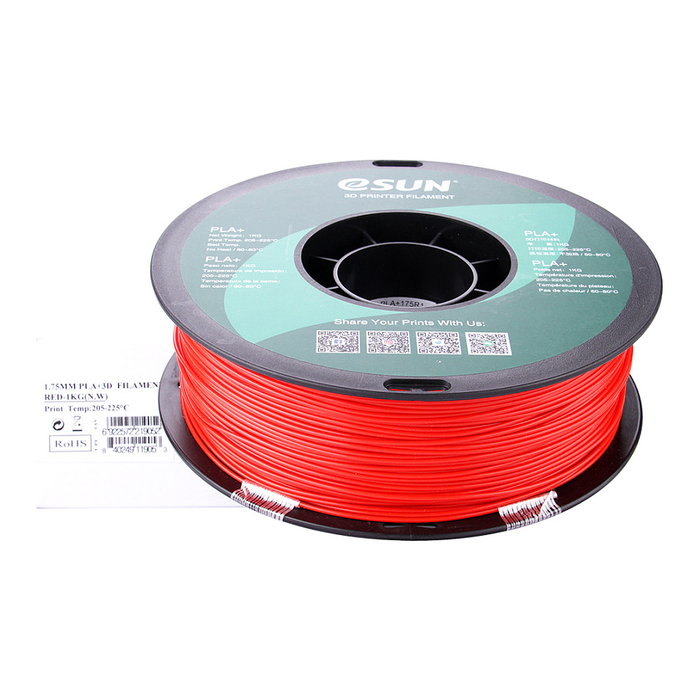 eSun Filamento PLA+ 1,75mm Rojo 1kg