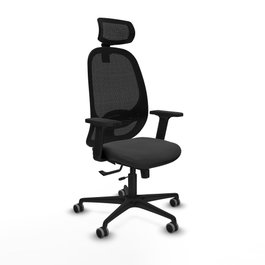 PIQUERAS Y CRESPO Silla de oficina Cilanco con mecanismo Sincro/Traslack Gris oscuro y Negro