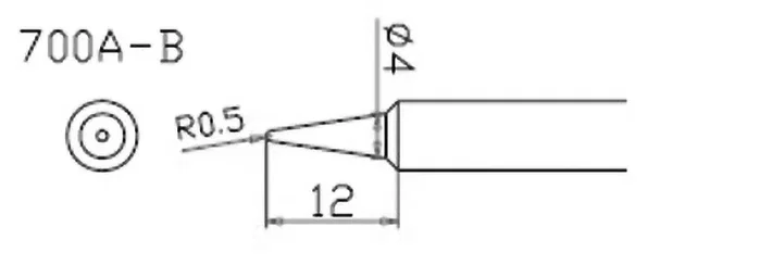 QUICK Punta de soldadura tipo cono 1mm Q200G-B