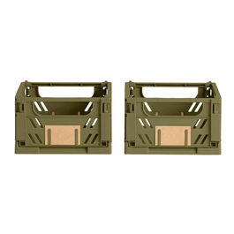 Day Juego de 2 Cajas Plegables y Apilables 17x12,5 cm Verde Oliva Capacidad 1.2L