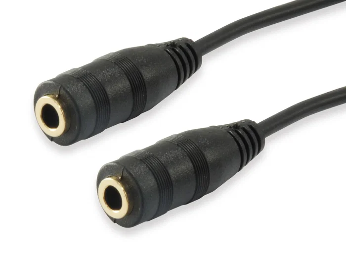 Equip 147941 Divisor de Audio, Cable Jack 3.5mm Macho a 2 Jack 3.5mm Hembras Negro, Longitud 0.13m, PVC