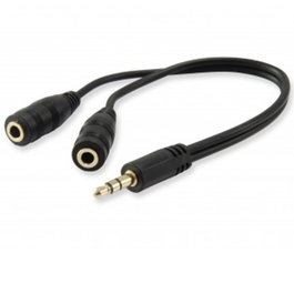 Equip Cable Audio Mini Jack 3.5 mm Macho a 2 Hembra 130mm PVC