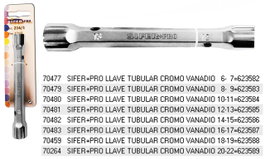 SIFER+PRO Llave Tubular Cromo Vanadio 8-9 mm