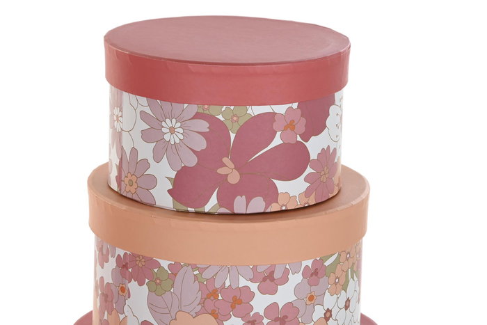 DKD Home Decor Set de 10 Cajas de Almacenaje Redondas Fucsia DKD Home Decor Set de 10 Cajas de Almacenaje Redondas Fucsia