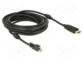 DeLOCK Cable Adaptador mini DisplayPort 1.2 a HDMI 4K, 5 m, Negro