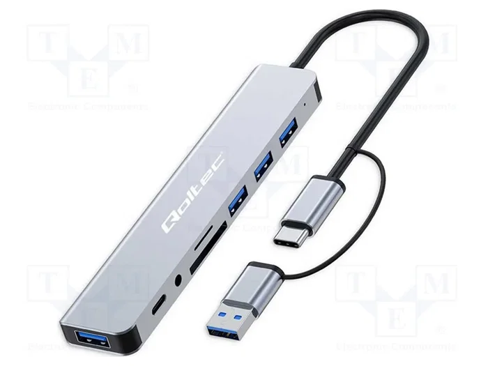 QOLTEC Hub USB 8 en 1 con Thunderbolt 3, Thunderbolt 4 y Lectores de Tarjetas QOLTEC Hub USB 8 en 1 con Thunderbolt 3, Thunderbolt 4 y Lectores de Tarjetas