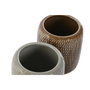 DKD Home Decor Juego de 2 Vasos de Gres Gris y Marrón 8,5x8,5x10 cm