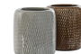DKD Home Decor Vaso Gres Gris Marron 8.5 x 10 x 8.5 cm (2 Unidades) Apto Lavavajillas