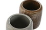DKD Home Decor Vaso Gres Gris Marron 8.5 x 10 x 8.5 cm (2 Unidades) Apto Lavavajillas