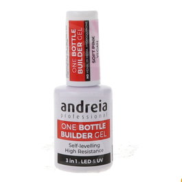Andreia One Bottle Builder Gel - Gel Constructor Baja Viscosidad Soft Pink 14 ml - Profesional para Construir, Reforzar y Nivelar Uñas