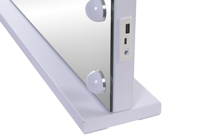 DKD Home Decor Espejo LED de Cristal 80x12x62 con 18 Bombillas y Control Táctil DKD Home Decor Espejo LED de Cristal 80x12x62 con 18 Bombillas y Control Táctil