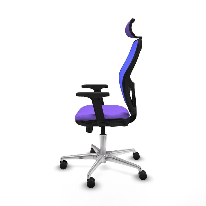 PIQUERAS Y CRESPO Silla de oficina Jorquera con mecanismo Sincro/Traslack, Tela Lila y Malla Azul PIQUERAS Y CRESPO Silla de oficina Jorquera con mecanismo Sincro/Traslack, Tela Lila y Malla Azul