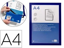 Liderpapel Marco Porta Anuncios Magnético DIN A4 Adhesivo Removible Color Azul