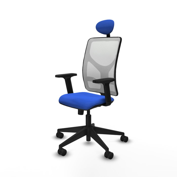 PIQUERAS Y CRESPO Silla de oficina Motilla con mecanismo Sincro, Azul y Blanco