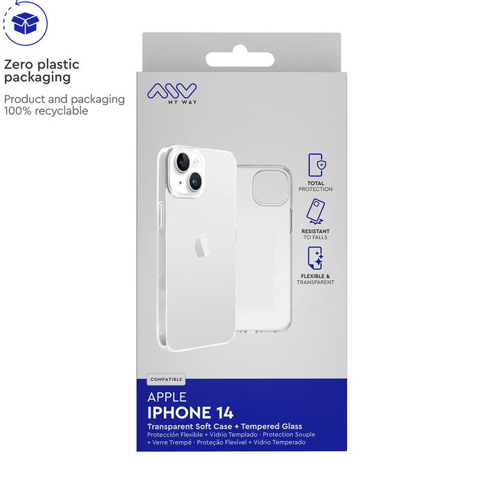 Myway Funda Transparente Compatible con Apple iPhone 14 - Protección