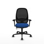 PIQUERAS Y CRESPO Silla de oficina Cilanco con mecanismo Sincro/Traslack, Azul y Negro