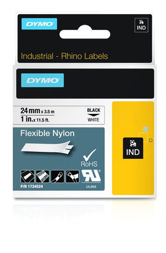 Dymo Cinta de Etiquetas Industrial ID1-24 Negro sobre Blanco 24mm x 3,5m Dymo Cinta de Etiquetas Industrial ID1-24 Negro sobre Blanco 24mm x 3,5m