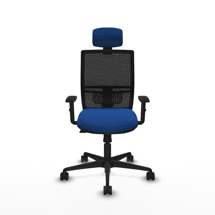 PIQUERAS Y CRESPO Silla de oficina Yunquera Azul y Negro con Mecanismo Sincro/Traslack