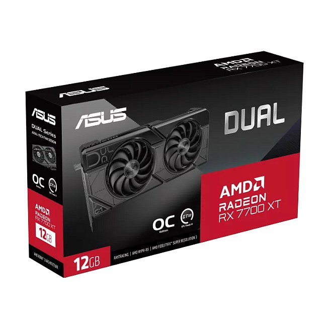 ASUS Tarjeta Gráfica Dual Radeon RX 7700 XT OC 12GB GDDR6 para Gaming y Edición