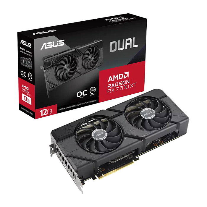 ASUS Tarjeta Gráfica Dual Radeon RX 7700 XT OC 12GB GDDR6 para Gaming y Edición