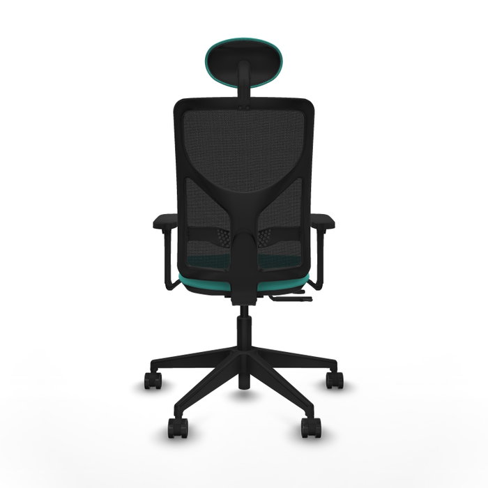 PIQUERAS Y CRESPO Silla de oficina Motilla con mecanismo Sincro/Traslack Turquesa y Negro