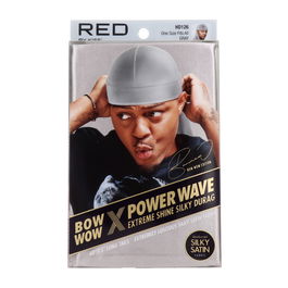 Red Kiss Durag Power Wave Extreme Silky Capa de Cabello Gris