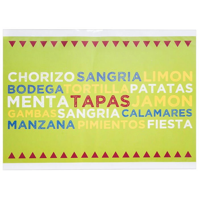 Pick and Drink Juego De 20 Individuales De Papel Para Comida Medidas 32x44 Cm Colores Surtidos