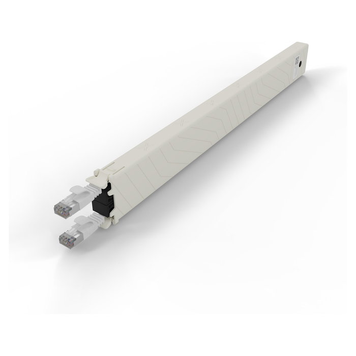PATCHBOX Kupferkassette patchbox.one, 8RU (0.8m), Cable de Red Cat. 6a U/FTP STP, PoE+, RJ-45 Macho, Blanco