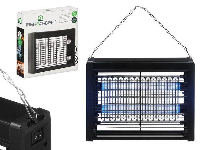 Ibergarden Lámpara Antimosquitos Eléctrica Negro 27.5x23.7x6 cm con Cable 110 cm - Plástico PP PVC (Set de 6) Ibergarden Lámpara Antimosquitos Eléctrica Negro 27.5x23.7x6 cm con Cable 110 cm - Plástico PP PVC (Set de 6)