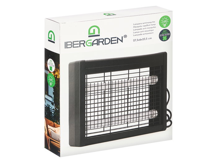 Ibergarden Lámpara Antimosquitos Eléctrica Negro 27.5x23.7x6 cm con Cable 110 cm - Plástico PP PVC (Set de 6) Ibergarden Lámpara Antimosquitos Eléctrica Negro 27.5x23.7x6 cm con Cable 110 cm - Plástico PP PVC (Set de 6)