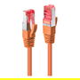 LINDY Patch Cable Cat6 S/FTP 1m Naranja 47807 - Cable de Red Blindado S-STP, RJ-45 Macho a Macho, PVC, 250 MHz