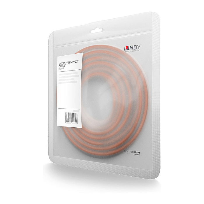 LINDY Patch Cable Cat6 S/FTP 1m Naranja 47807 - Cable de Red Blindado S-STP, RJ-45 Macho a Macho, PVC, 250 MHz