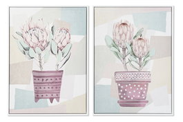 DKD Home Decor Cuadro Scandi Multicolor 53 x 73 x 4.5 cm (2 Unidades)